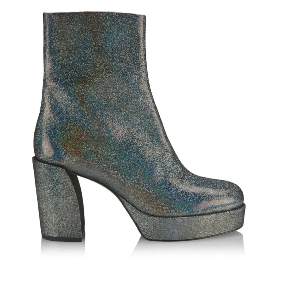 NWT 3.1 Phillip Lim Women's Naomi Shimmery Platform Booties in Gray Size US 9.5